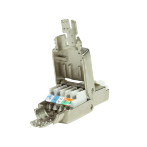 Connecteur Industriel RJ45 Cat8.1 blindé, câble souple et rigide