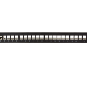 Platine Keystone nue 24 ports sans insert noir blindée