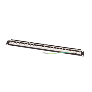 Platine Keystone nue 24 ports sans insert noir blindée