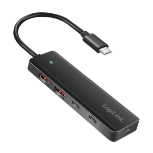 Hub USB-C ultra fin, 4 ports, 2x USB-A, 2x USB-C, noir