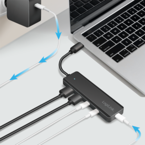 Hub USB-C ultra fin, 4 ports, 2x USB-A, 2x USB-C, noir